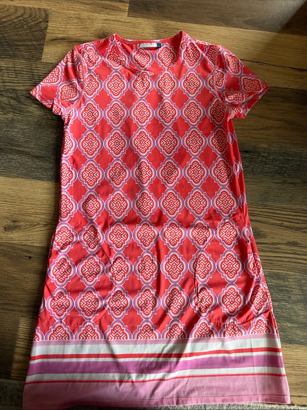 Cabana Life Coral and Pink Geometric Shift Top